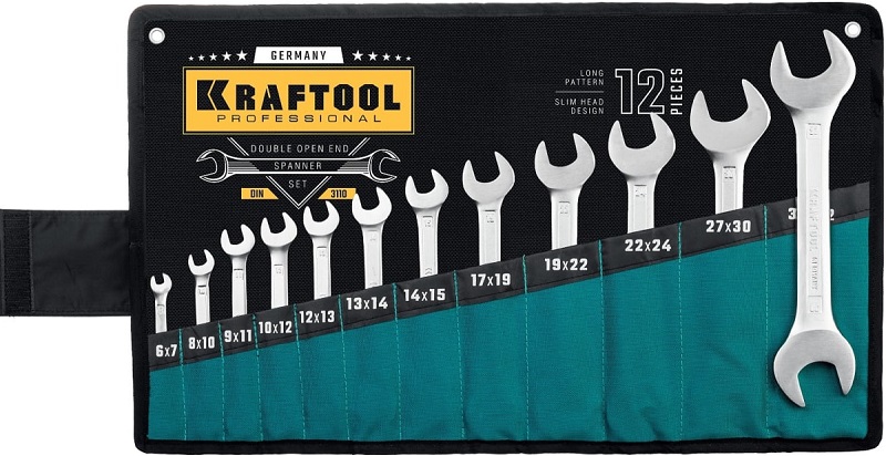 Набор рожковых гаечных ключей KRAFTOOL 27033-H12_z01, 12 шт, 6-32 мм 