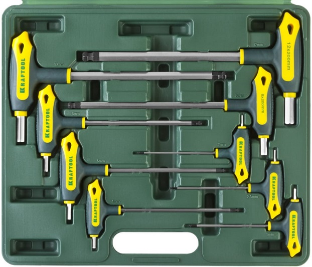Набор имбусовых ключей Т-образных KRAFTOOL 27454-H9, 9 шт 