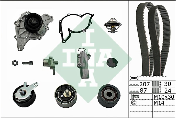 Комплект ремня ГРМ с водяным насосом AUDI A4 Ina 530 0539 30