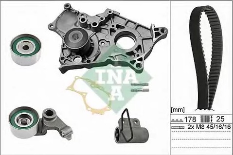 Комплект ремня ГРМ с водяным насосом TOYOTA Avensis Ina 530 0543 30