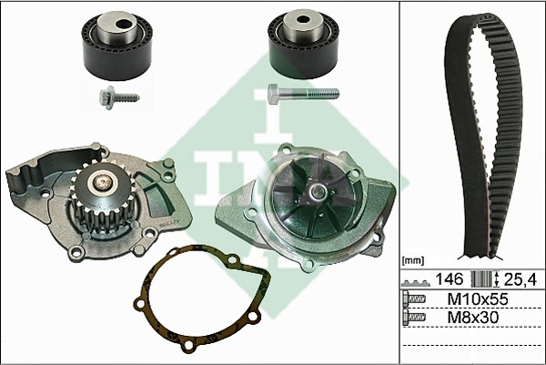 Комплект ремня ГРМ с водяным насосом CITROEN C5 Ina 530 0234 30