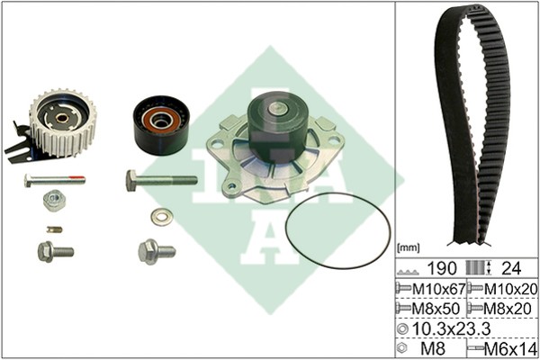 Комплект ремня ГРМ с водяным насосом ALFA ROMEO 159 Ina 530 0624 30
