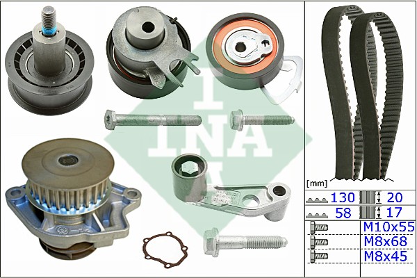 Комплект ремня ГРМ с водяным насосом SEAT Leon Ina 530 0360 30