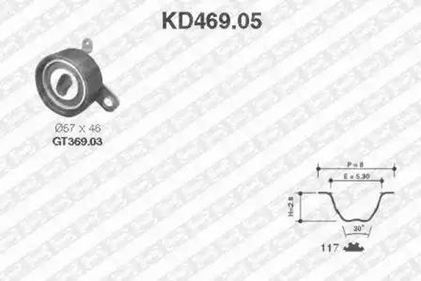 Комплект ремня ГРМ TOYOTA Avensis NTN / SNR KD469.05