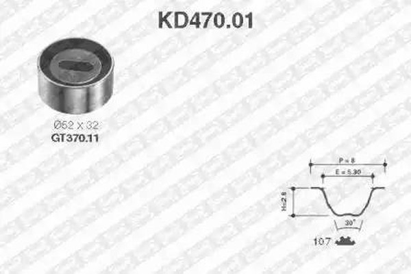 Комплект ремня ГРМ MAZDA 121 NTN / SNR KD470.01