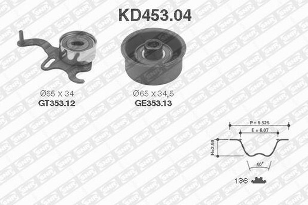 Комплект ремня ГРМ OPEL Astra NTN / SNR KD453.04