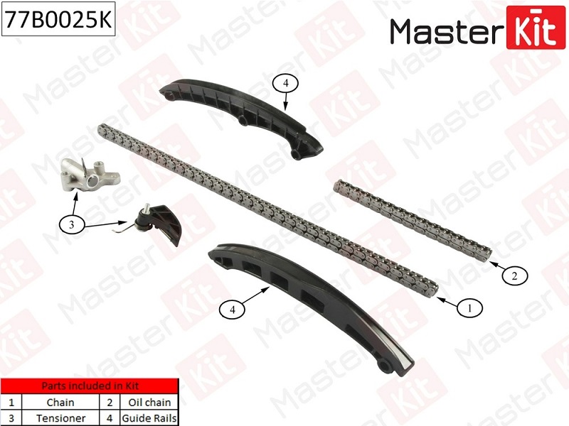 Комплект цепи ГРМ AUDI A1 Masterkit 77B0025K