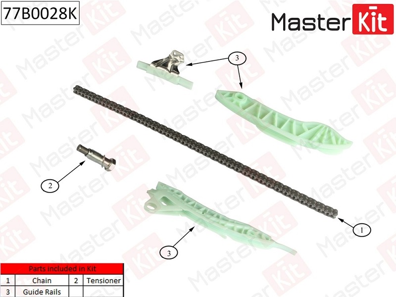 Комплект цепи ГРМ CITROEN C3 Masterkit 77B0028K