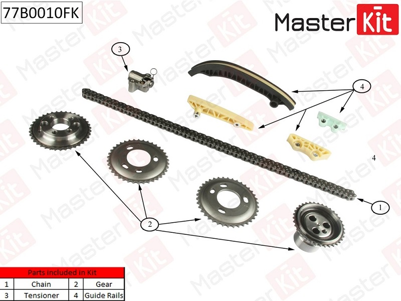 Комплект цепи ГРМ FORD Transit Masterkit 77B0010FK