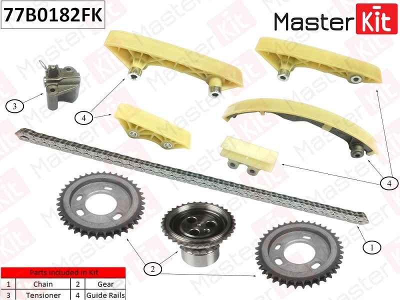 Комплект цепи ГРМ FORD Transit Masterkit 77B0182FK