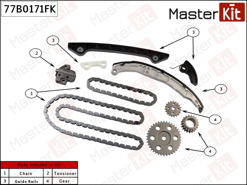 Комплект цепи ГРМ Ford KUGA Masterkit 77B0171FK