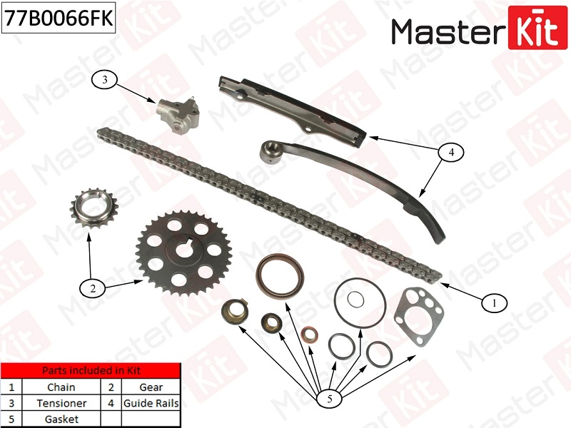 Комплект цепи ГРМ Ford Maverick Masterkit 77B0066FK