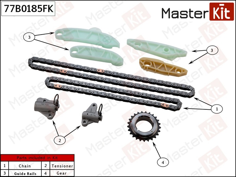 Комплект цепи ГРМ Hyundai ix35 Masterkit 77B0185FK