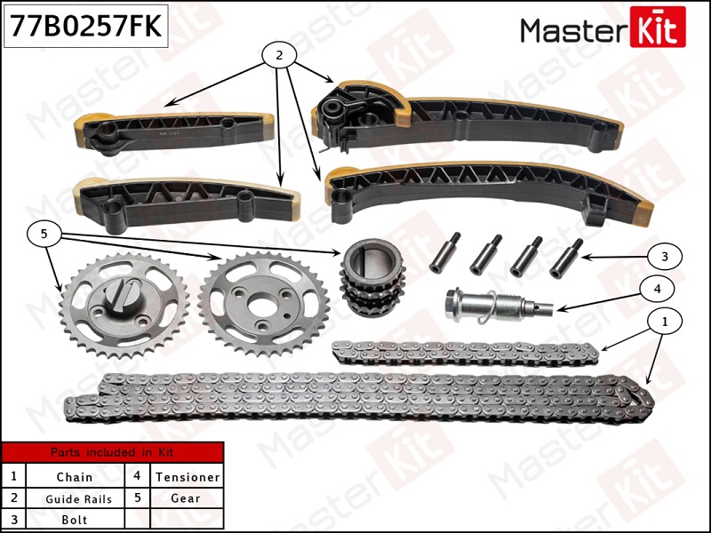 Комплект цепи ГРМ MERCEDES-BENZ C-CLASS Masterkit 77B0257FK