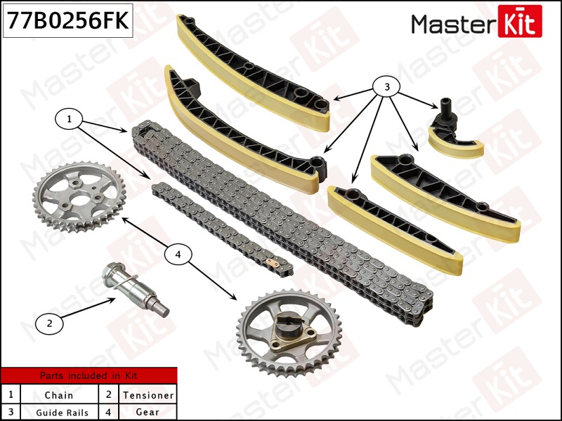 Комплект цепи ГРМ MERCEDES-BENZ C-CLASS Masterkit 77B0256FK