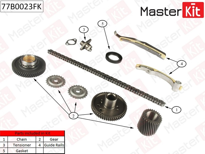 Комплект цепи ГРМ MITSUBISHI Pajero Masterkit 77B0023FK