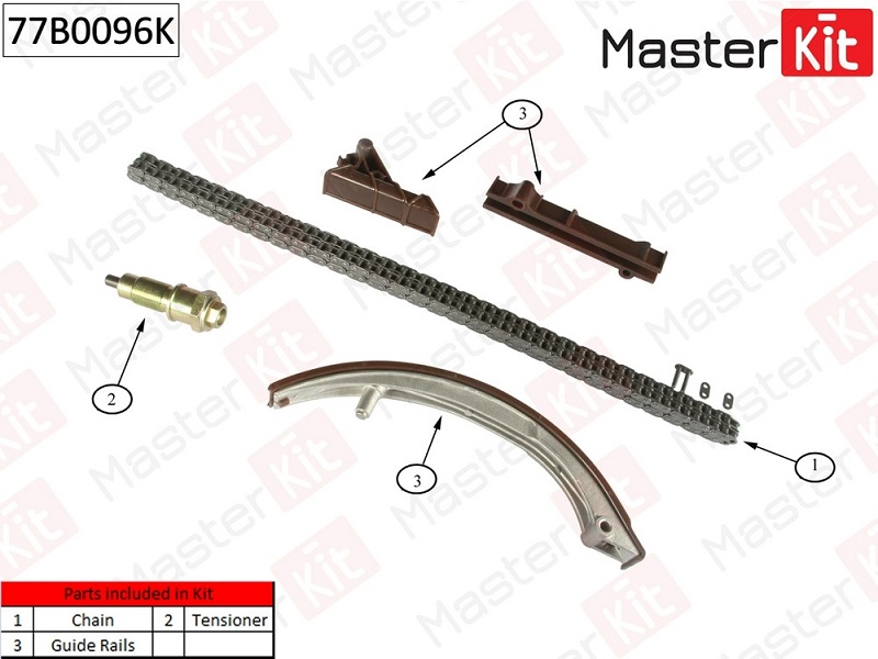 Комплект цепи ГРМ Mercedes-Bez Sprinter Masterkit 77B0096K