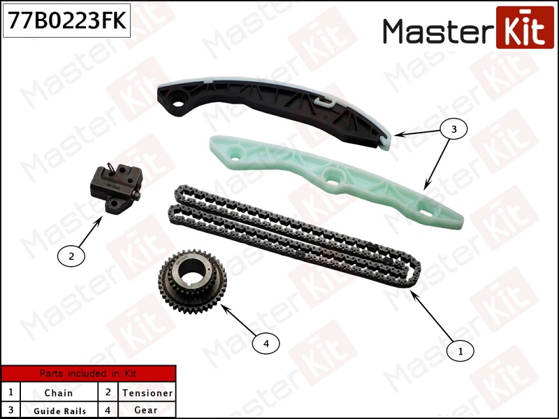 Комплект цепи ГРМ Mitsubishi OUTLANDER Masterkit 77B0223FK