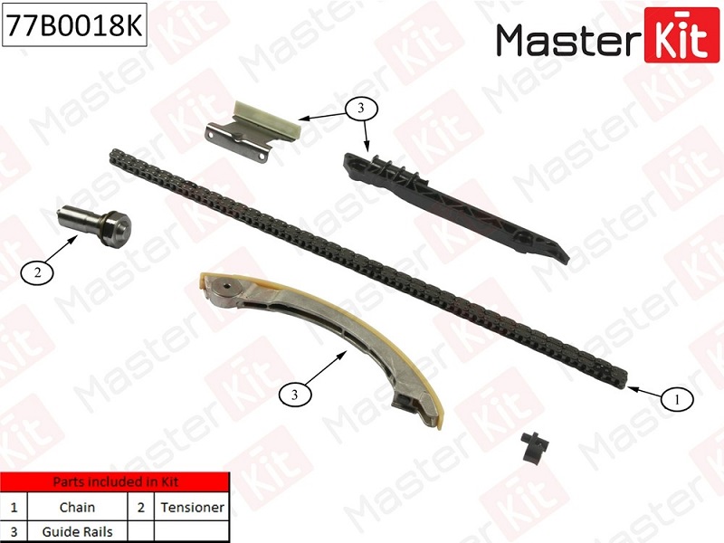 Комплект цепи ГРМ Opel Vectra Masterkit 77B0018K