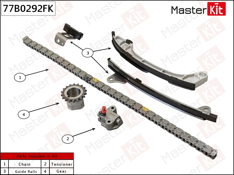 Комплект цепи ГРМ TOYOTA CAMRY Masterkit 77B0292FK