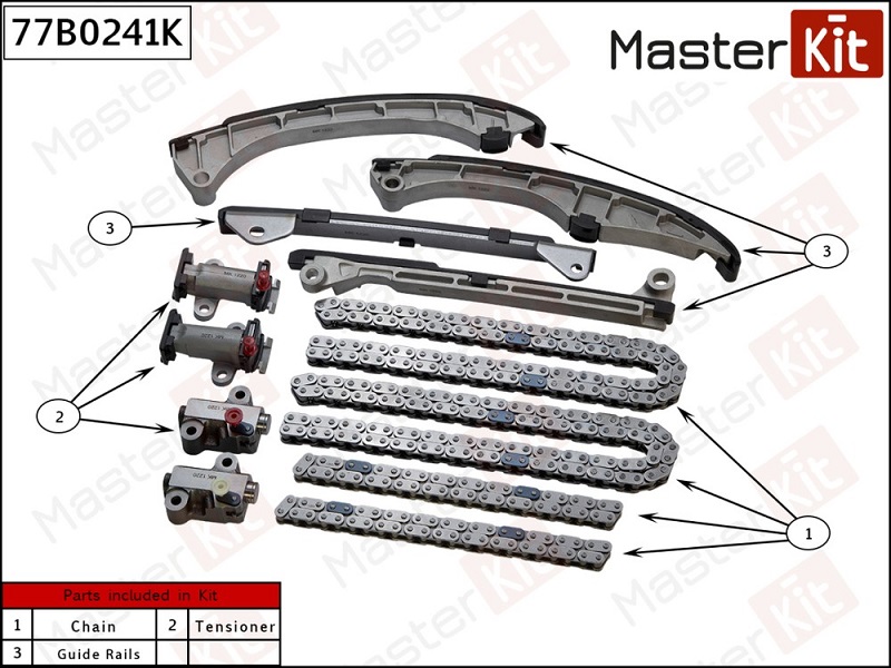 Комплект цепи ГРМ TOYOTA LAND CRUISER 200 Masterkit 77B0241K