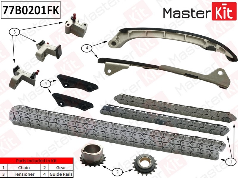 Комплект цепи ГРМ Toyota LAND CRUISER Masterkit 77B0201FK