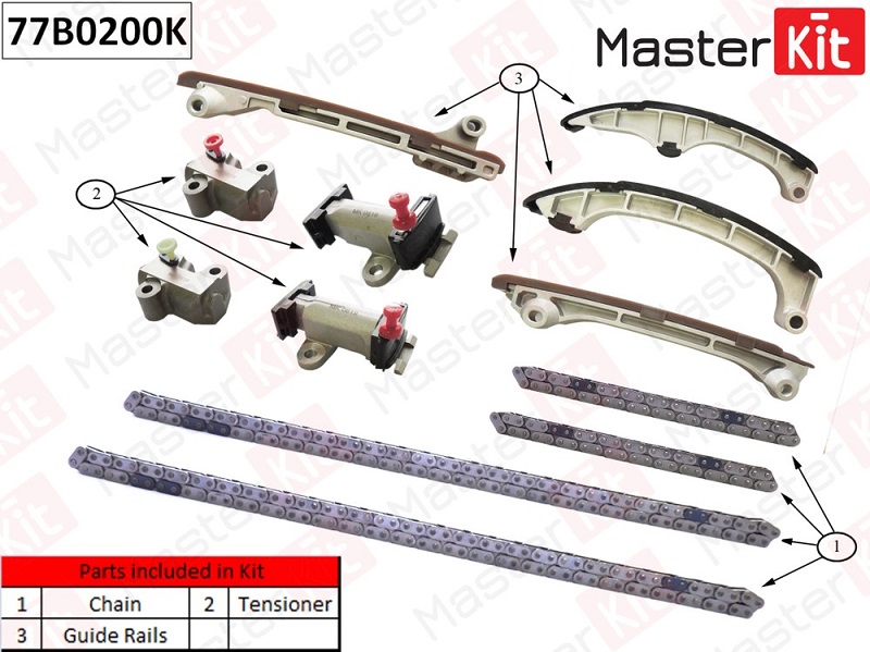 Комплект цепи ГРМ Toyota LAND CRUISER Masterkit 77B0200K