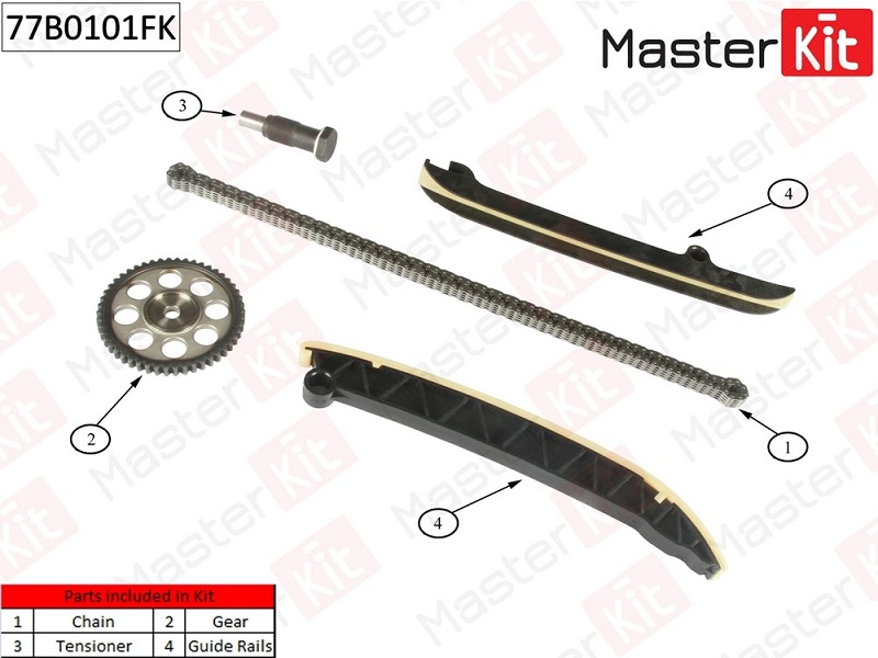 Комплект цепи ГРМ AUDI A1 Masterkit 77B0101FK