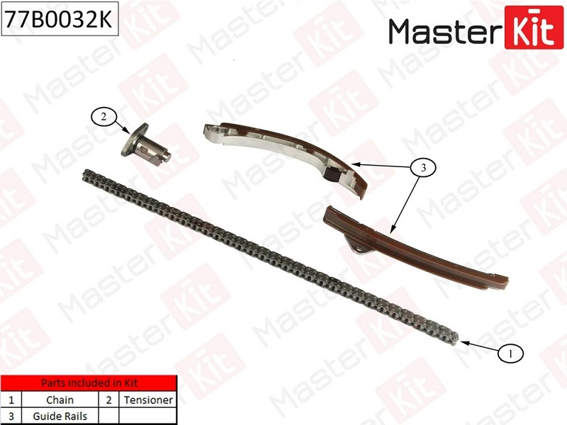 Комплект цепи ГРМ TOYOTA AURIS Masterkit 77B0032K