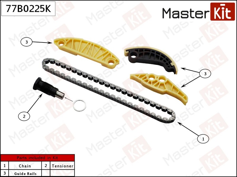 Комплект цепи ГРМ Audi A4 Masterkit 77B0225K