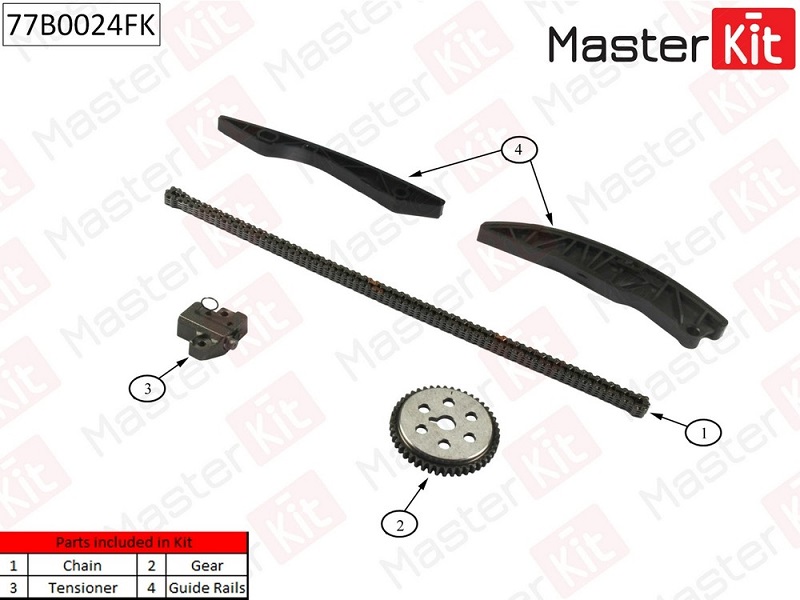 Комплект цепи ГРМ HYUNDAI ELANTRA Masterkit 77B0024FK