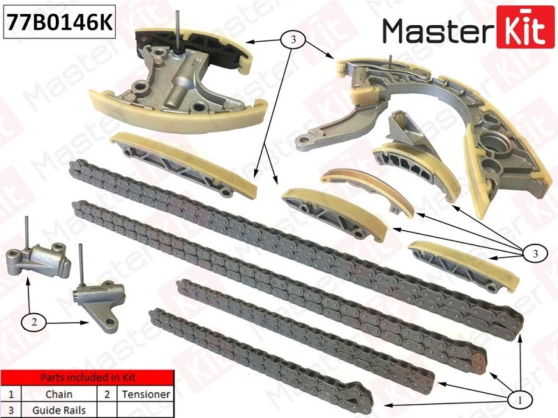 Комплект цепи ГРМ Audi A4 Masterkit 77B0146K