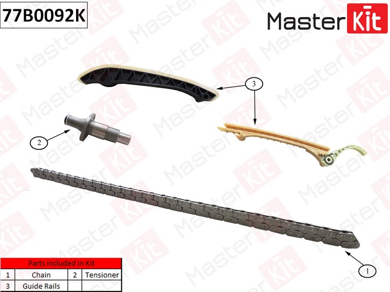 Комплект цепи ГРМ Mercedes-Bez A-CLASS Masterkit 77B0092K