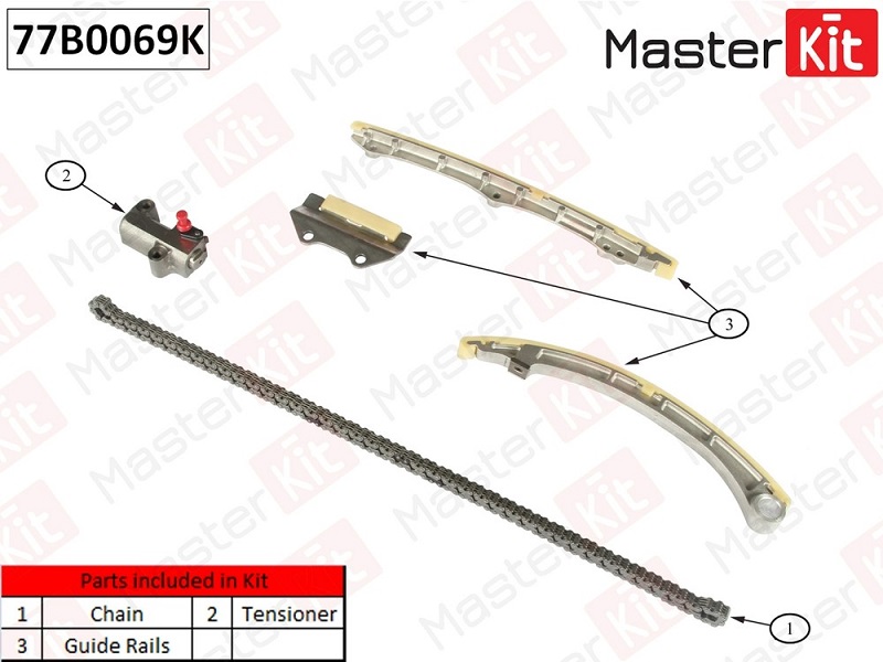 Комплект цепи ГРМ HONDA ACCORD Masterkit 77B0069K