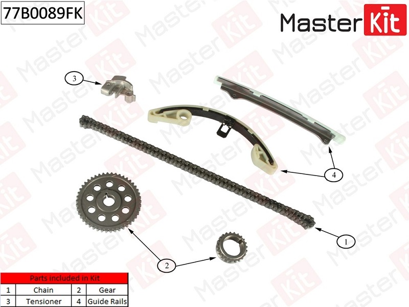 Комплект цепи ГРМ HONDA JAZZ Masterkit 77B0089FK