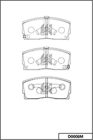 Колодки тормозные, дисковые DAIHATSU Applause Kashiyama D0008M