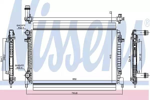 Радиатор охлаждения VW SPORTSVAN Nissens 65327