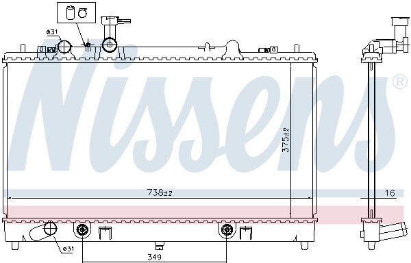 Радиатор охлаждения MAZDA 6 Nissens 62465A