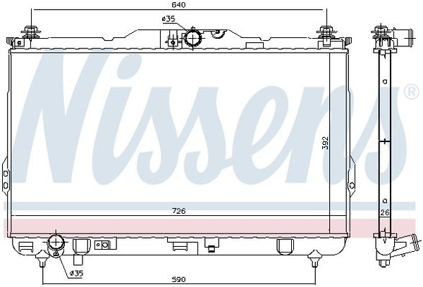 Радиатор охлаждения HYUNDAI SANTA FE Nissens 675017