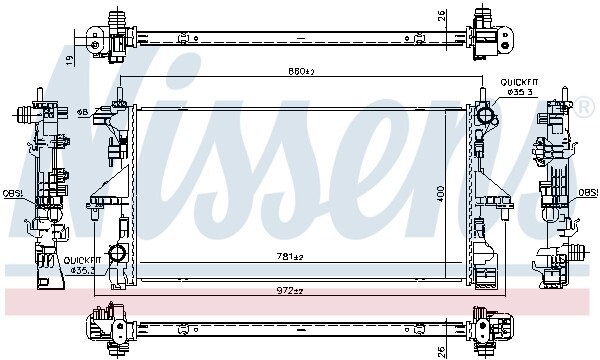 Радиатор охлаждения FIAT DUCATO Nissens 606554