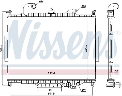 Радиатор охлаждения LAND ROVER RANGE ROVER Nissens 64330