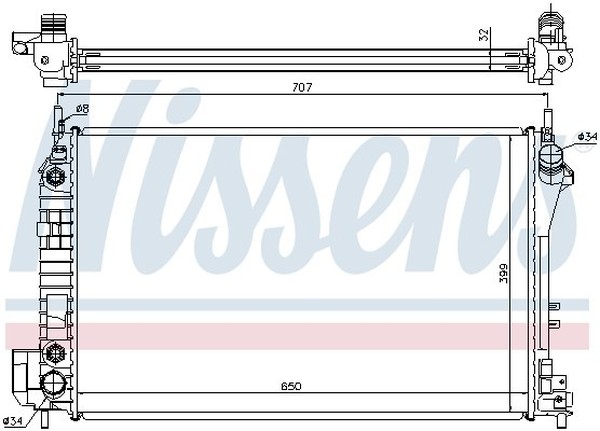 Радиатор охлаждения FIAT Croma Nissens 63023A