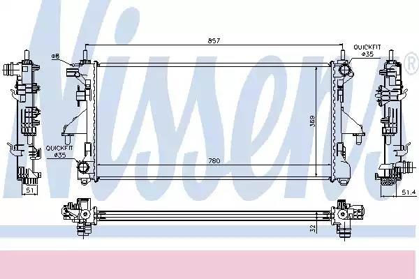 Радиатор охлаждения CITROEN C2 Nissens 63555A