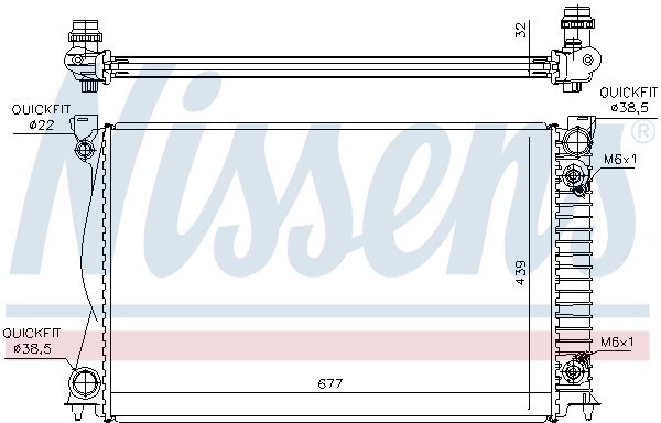 Радиатор охлаждения AUDI A6 Nissens 60233A