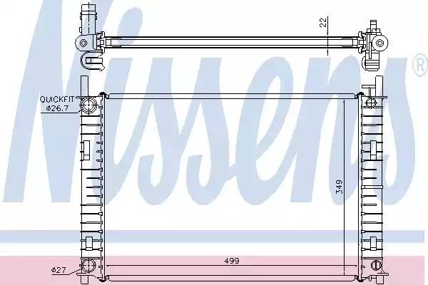 Радиатор охлаждения FORD Fiesta Nissens 62027A