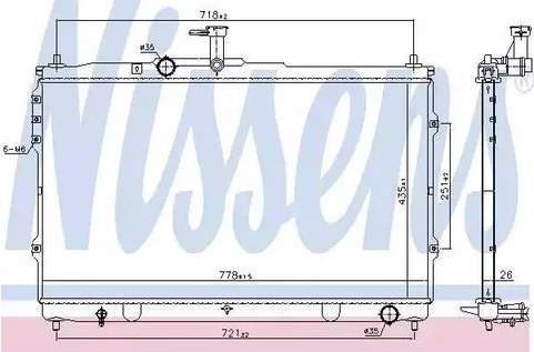 Радиатор охлаждения HYUNDAI H-1 Nissens 67097