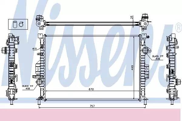 Радиатор охлаждения FORD Mondeo Nissens 65615A