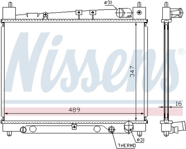 Радиатор охлаждения TOYOTA Echo Nissens 64798