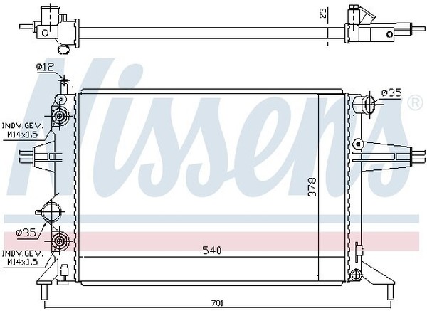 Радиатор охлаждения OPEL ASTRA Nissens 632481