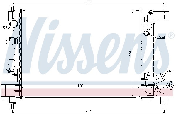 Радиатор охлаждения CHEVROLET Aveo Nissens 61678